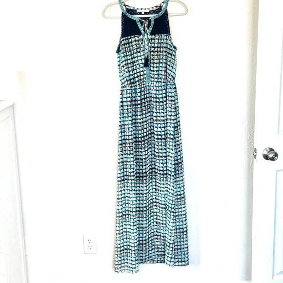 Daniel Rainn DR2 Maxi Dress Navy Geometric LOT OF 2 Size S Small - Picture 14 of 16